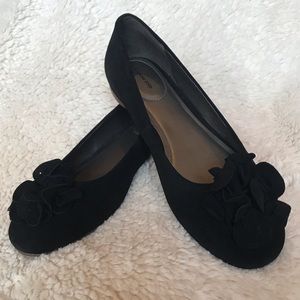 NWOT Land's End Black Suede Ballet Flat - Sz 8.5